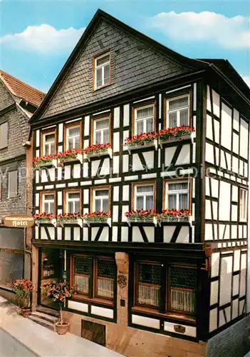 AK / Ansichtskarte Gelnhausen Grimmelshausen Hotel Geburtshaus des Dichters von Grimmelshausen Fachwerkhaus Gelnhausen