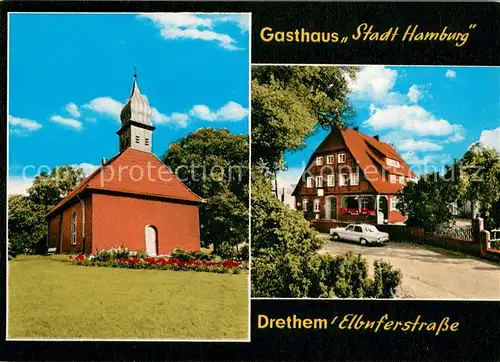 AK / Ansichtskarte Drethem Gasthaus Stadt Hamburg Kirche Drethem