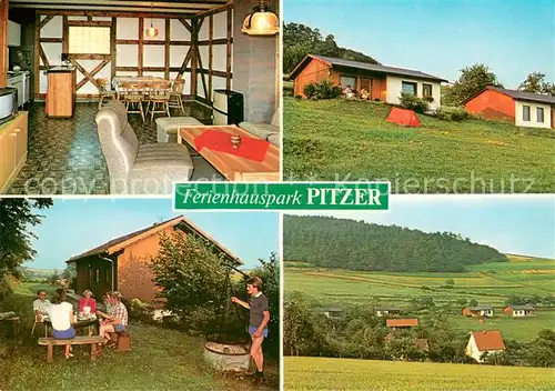 AK / Ansichtskarte Roemershausen_Gladenbach Ferienhauspark Pitzer Gastraum Grillplatz Landschaftspanorama Roemershausen_Gladenbach