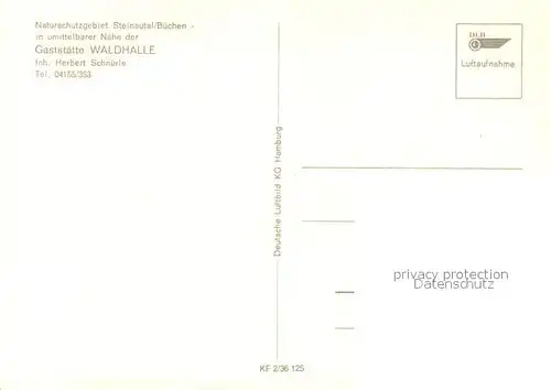 AK / Ansichtskarte Steinautal_Birkenfeld_Nahe Gaststaette Waldhalle Fliegeraufnahme Steinautal_Birkenfeld