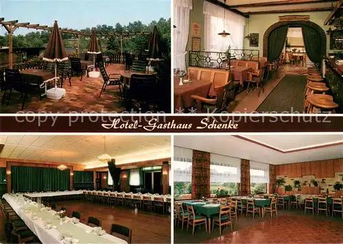 AK / Ansichtskarte Nesselroeden_Duderstadt Hotel Gasthaus Schenke Terrasse Gaststube Bar Speisesaal Nesselroeden_Duderstadt