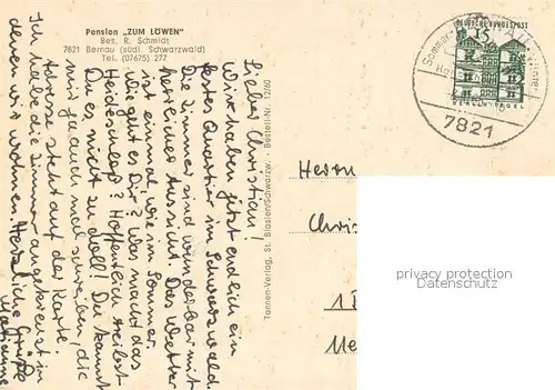 AK / Ansichtskarte Bernau_Schwarzwald Pension zum Loewen Panorama Bernau Schwarzwald