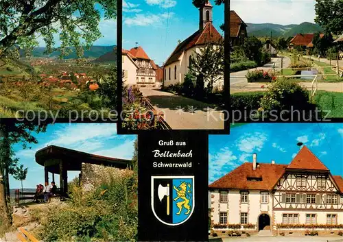 AK / Ansichtskarte Bollenbach_Kinzigtal Panorama Kirche Strassenpartie Rathaus Bollenbach_Kinzigtal