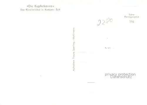 AK / Ansichtskarte Kampen_Sylt Die Kupferkanne Kuenstlerlokal Kampen Sylt