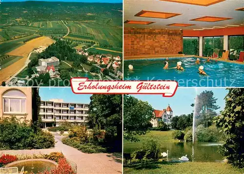 AK / Ansichtskarte Herrenberg_Wuerttemberg Erholungsheim Gueltstein Fliegeraufnahme Hallenbad Schwanenteich Herrenberg Wuerttemberg