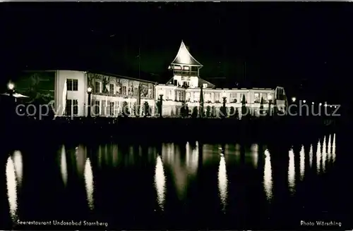 AK / Ansichtskarte Starnberg Seerestaurant Undosabad am Starnberger See Nachtaufnahme Starnberg