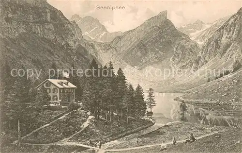 AK / Ansichtskarte Seealpsee_Saentis_IR Berghuette Appenzeller Alpen 
