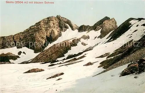 AK / Ansichtskarte Saentis_AR mit blauem Schnee Bergwelt Appenzeller Alpen Saentis_AR