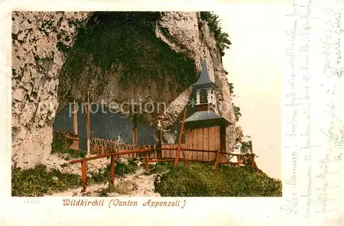 AK / Ansichtskarte Wildkirchli_Weissbad_IR Hoehleneingang Appenzeller Alpen 