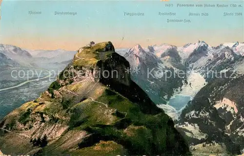 AK / Ansichtskarte Appenzell_IR Hoher Kasten Alpstein Bergwelt Appenzeller Alpen Appenzell IR