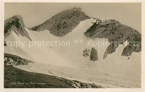 AK / Ansichtskarte Saentis_AR Blick zum Observatorium Berghaus Appenzeller Alpen Saentis_AR