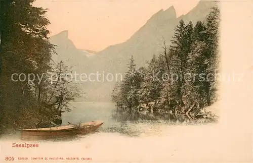 AK / Ansichtskarte Seealpsee_Saentis_IR Uferpartie am See Appenzeller Alpen 