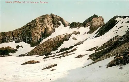 AK / Ansichtskarte Saentis_AR mit blauem Schnee Bergwelt Appenzeller Alpen Saentis_AR