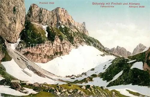 AK / Ansichtskarte Boetzelalp_IR mit Freiheit und Altmann Bergwelt Appenzeller Alpen 