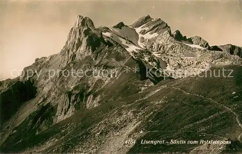 AK / Ansichtskarte Appenzell_IR Lisengrat Saentis vom Rotsteinpass Bergwelt Appenzeller Alpen Appenzell IR