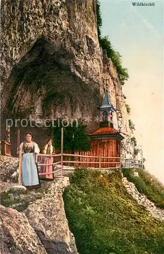 AK / Ansichtskarte Wildkirchli_Weissbad_IR Eingang zur Hoehle im Alpstein Appenzeller Alpen 