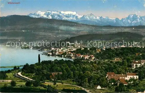 AK / Ansichtskarte Waedenswil_Waedensweil_ZH Panorama Zuerichsee Alpen 