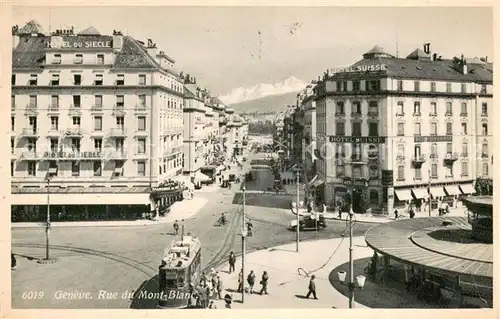 AK / Ansichtskarte Geneve_GE Rue du Mont Blanc Tram Geneve_GE