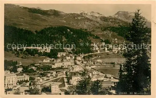 AK / Ansichtskarte St_Moritz_Bad_GR Panorama Alpen St_Moritz_Bad_GR