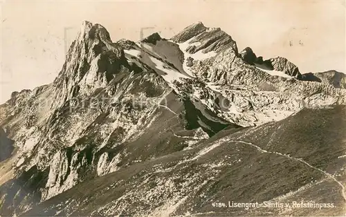AK / Ansichtskarte Appenzell_IR Lisengrat Saentis vom Rotsteinpass Bergwelt Appenzeller Alpen Appenzell IR