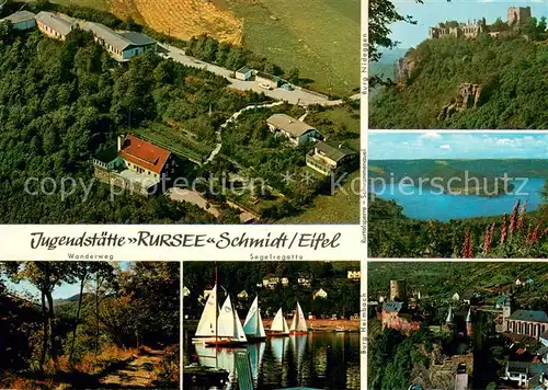 AK / Ansichtskarte Schmidt_Nideggen Fliegeraufnahme Jugendstaette Rursee Eifel See Schmidt Nideggen