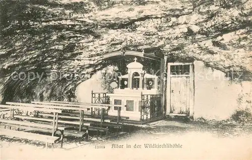 AK / Ansichtskarte Wildkirchli_Weissbad_IR Altar in der Wildkirchlihoehle 