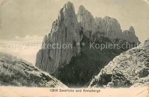 AK / Ansichtskarte Saxerluke_Kreuzberge_2065m_SG Passuebergang Bergwelt Appenzeller Alpen 