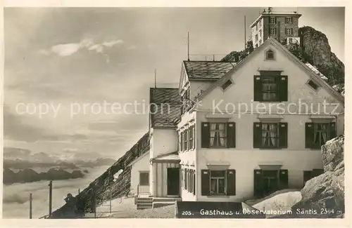 AK / Ansichtskarte Saentis_AR Berggasthaus und Observatorium Appenzeller Alpen Saentis_AR