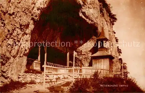 AK / Ansichtskarte Wildkirchli_Weissbad_IR Eingang zur Hoehle im Alpstein Appenzeller Alpen 