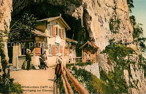AK / Ansichtskarte Wildkirchli_Weissbad_IR Durchgang zur Ebenalp Berggasthaus Appenzeller Alpen 