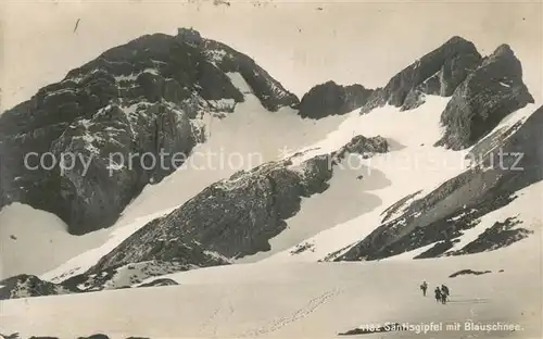 AK / Ansichtskarte Saentis_AR Saentisgipfel mit Blauschnee Bergwelt Appenzeller Alpen Saentis_AR