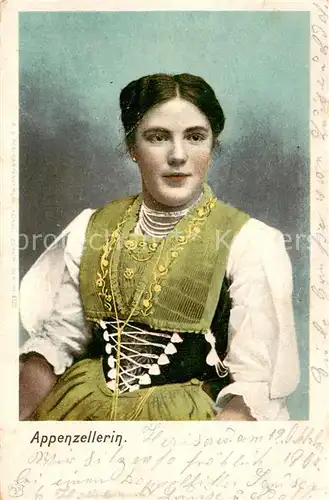 AK / Ansichtskarte Appenzell_IR Appenzellerin Trachten Appenzell IR
