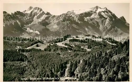 AK / Ansichtskarte Appenzell_IR Blick vom St. Anton ins Saentisgebirge Appenzeller Alpen Appenzell IR