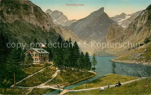 AK / Ansichtskarte Seealpsee_Saentis_IR Berghotel Bergsee Appenzeller Alpen 
