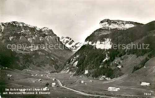 AK / Ansichtskarte Schwende_IR Panorama Schwendetal mit Marwies Altmann Ebenalp Appenzeller Alpen Schwende IR