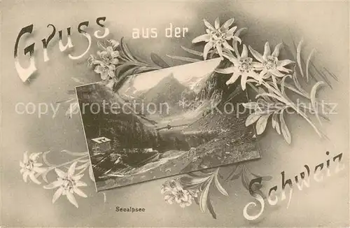 AK / Ansichtskarte Seealpsee_Saentis_IR Berghotel am See Appenzeller Alpen Edelweiss 