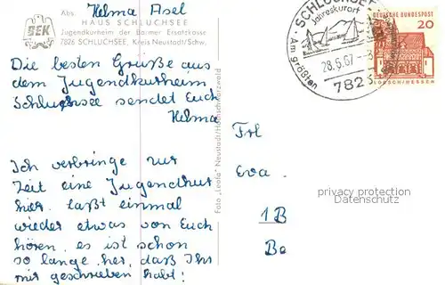 AK / Ansichtskarte Schluchsee Haus Schluchsee im Winter Jugendkurheim der BEK Schluchsee