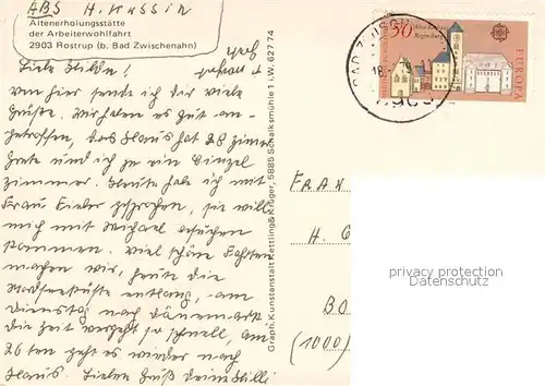 AK / Ansichtskarte Rostrup Altenererholungsstaette d. Arbeiterwohlfahrt Rostrup