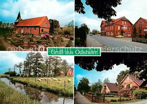 AK / Ansichtskarte Odisheim Kirche Dorfansicht Schafherde Odisheim