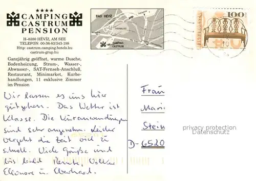 AK / Ansichtskarte Heviz Kurcamping Castrum Pension Bad  Heviz