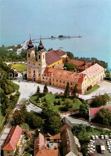 AK / Ansichtskarte Tihany_HU Fliegeraufnahme Abteikirche 