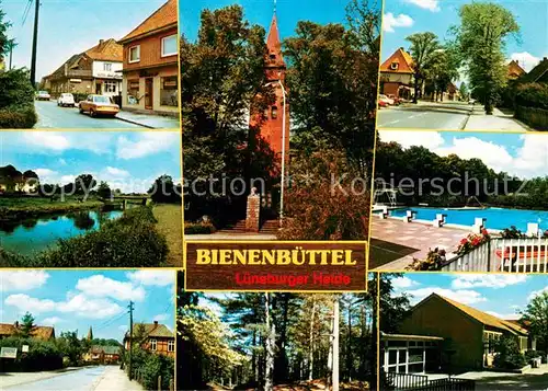 AK / Ansichtskarte Bienenbuettel Teilansichten Freibad Kirche Bienenbuettel