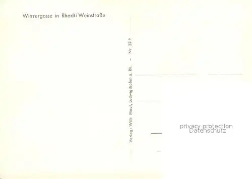 AK / Ansichtskarte Rhodt_Rietburg Winzergasse Weinstrasse Rhodt Rietburg
