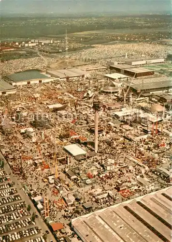 AK / Ansichtskarte Hannover Fliegeraufnahme Hermes Turm Messe Hannover