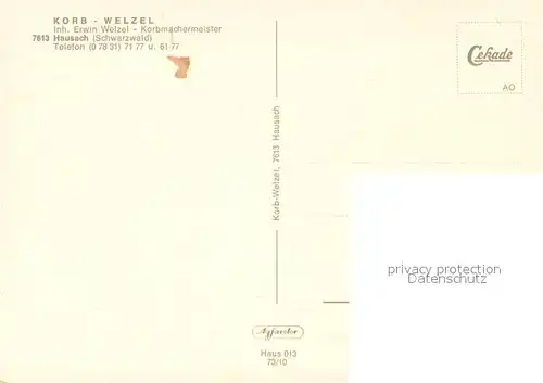 AK / Ansichtskarte Hausach Korbwaren Welzel Hausach