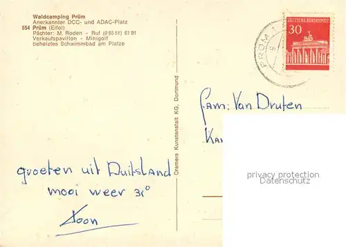 AK / Ansichtskarte Pruem_Eifel Waldcamping Pruem Panorama Restaurant Schwimmbad Minigolfanlage Pruem_Eifel