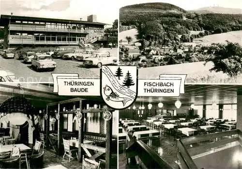 AK / Ansichtskarte Fischbach_Eisenach Thueringen Baude Gaststube Speisesaal Panorama Fischbach Eisenach