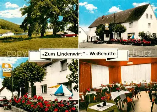 AK / Ansichtskarte Oberweser_Hessen Gast und Pensionshaus Zum Lindenwirt Gaststube Terrasse Oberweser Hessen