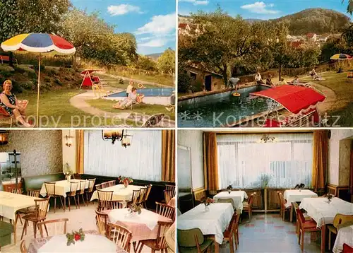 AK / Ansichtskarte Gadernheim Pension Metzgerei Erbacher Hof Schwimmbad Gastraeume Gadernheim