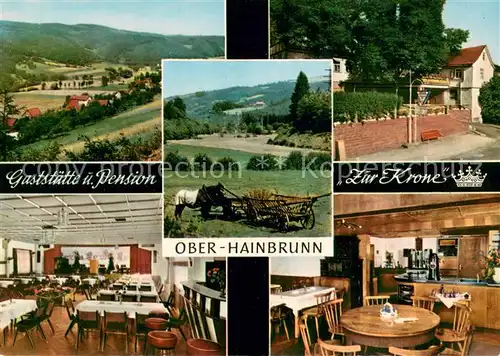 AK / Ansichtskarte Ober Hainbrunn Panorama Gaststaette Pension Gastraeume Panorama Ober Hainbrunn
